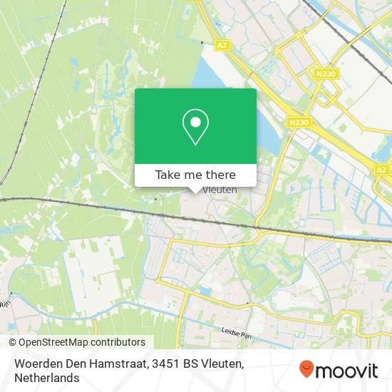 Woerden Den Hamstraat, 3451 BS Vleuten map