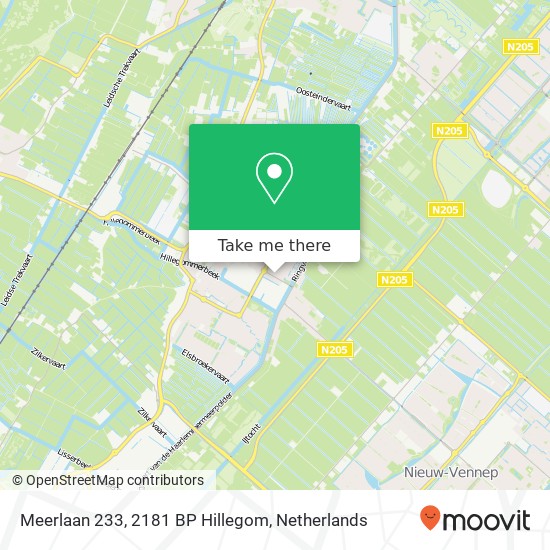 Meerlaan 233, 2181 BP Hillegom map