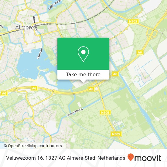 Veluwezoom 16, 1327 AG Almere-Stad Karte