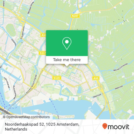 Noorderhaakspad 52, 1025 Amsterdam Karte