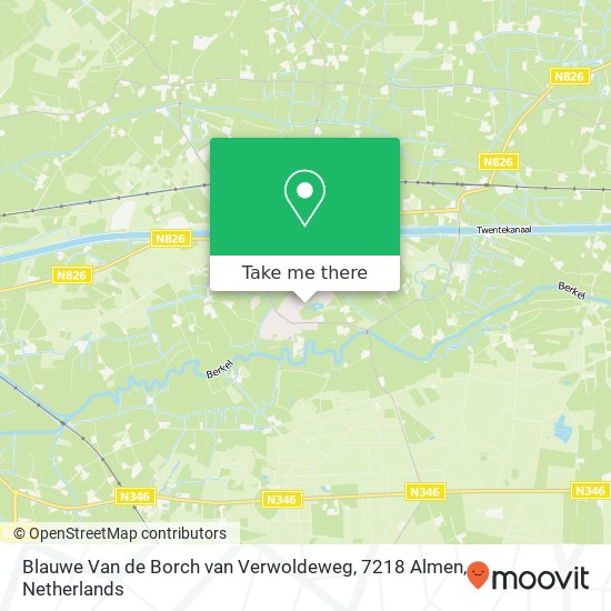 Blauwe Van de Borch van Verwoldeweg, 7218 Almen map