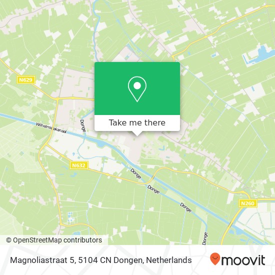 Magnoliastraat 5, 5104 CN Dongen map