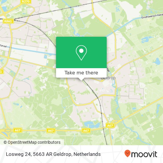 Losweg 24, 5663 AR Geldrop map