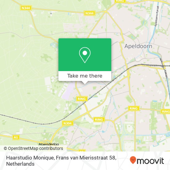 Haarstudio Monique, Frans van Mierisstraat 58 map