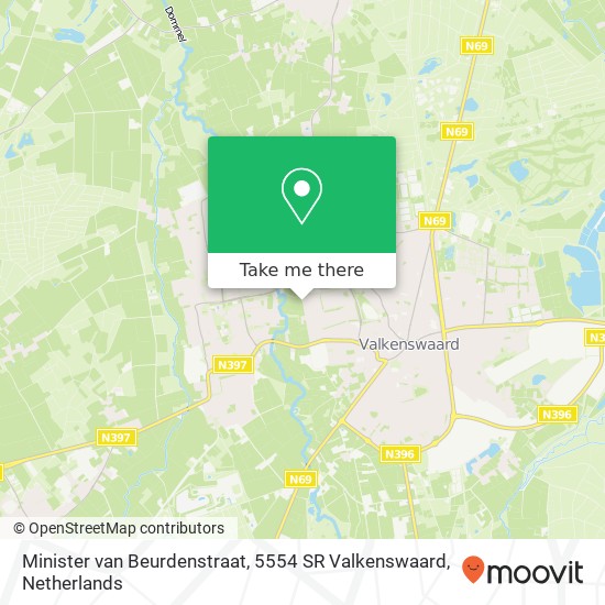 Minister van Beurdenstraat, 5554 SR Valkenswaard map