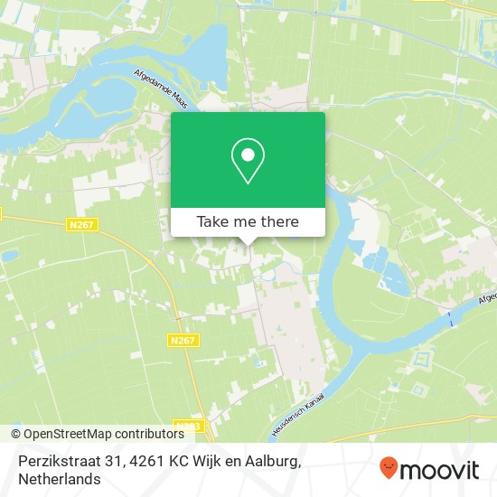 Perzikstraat 31, 4261 KC Wijk en Aalburg Karte