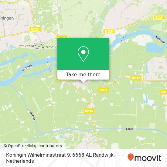 Koningin Wilhelminastraat 9, 6668 AL Randwijk Karte