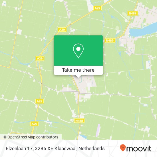 Elzenlaan 17, 3286 XE Klaaswaal Karte