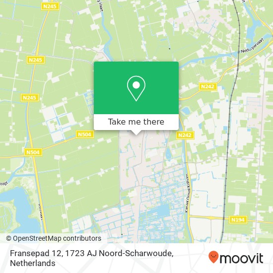 Fransepad 12, 1723 AJ Noord-Scharwoude map