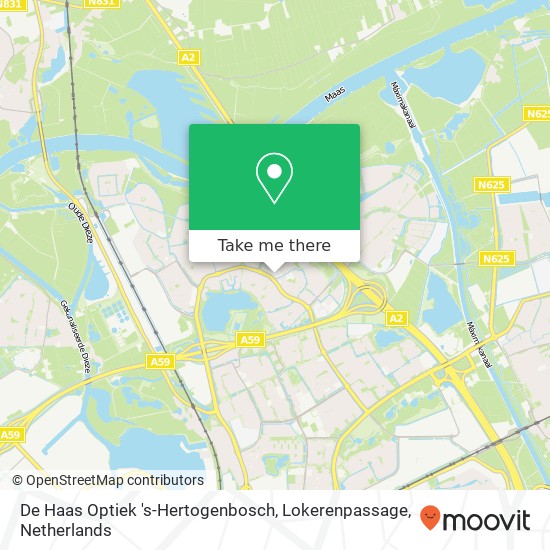 De Haas Optiek 's-Hertogenbosch, Lokerenpassage map