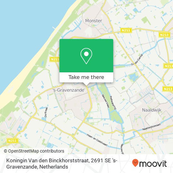 Koningin Van den Binckhorststraat, 2691 SE 's-Gravenzande map