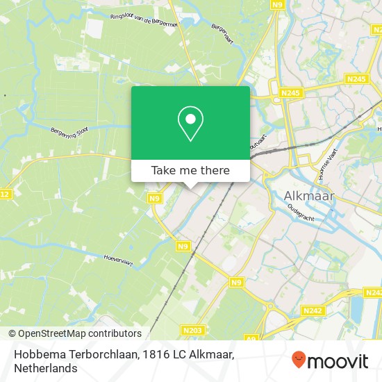 Hobbema Terborchlaan, 1816 LC Alkmaar map