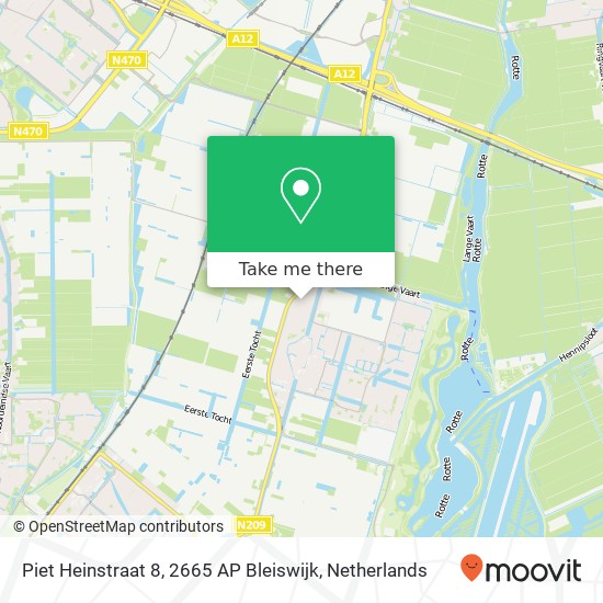 Piet Heinstraat 8, 2665 AP Bleiswijk Karte
