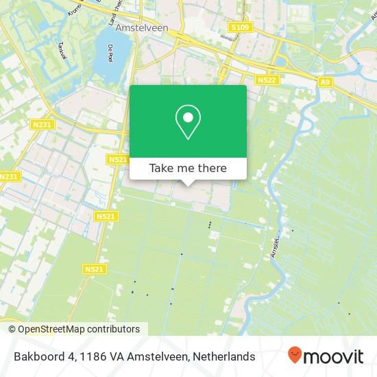 Bakboord 4, 1186 VA Amstelveen Karte