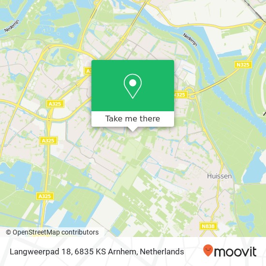 Langweerpad 18, 6835 KS Arnhem Karte