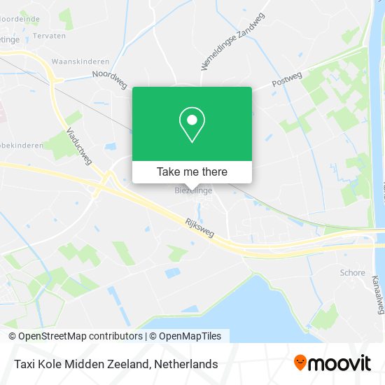 Taxi Kole Midden Zeeland map