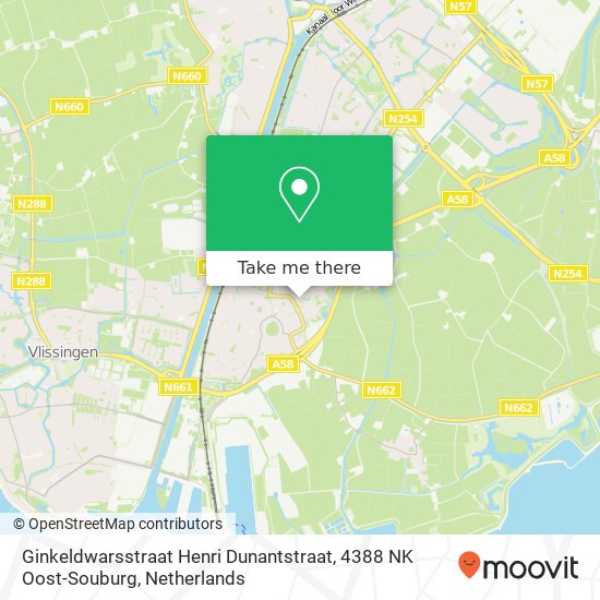 Ginkeldwarsstraat Henri Dunantstraat, 4388 NK Oost-Souburg Karte