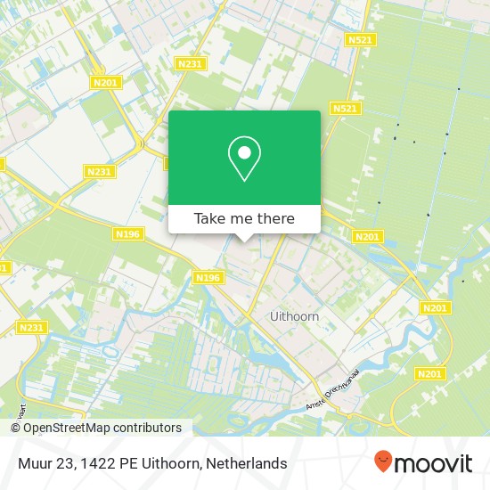 Muur 23, 1422 PE Uithoorn Karte