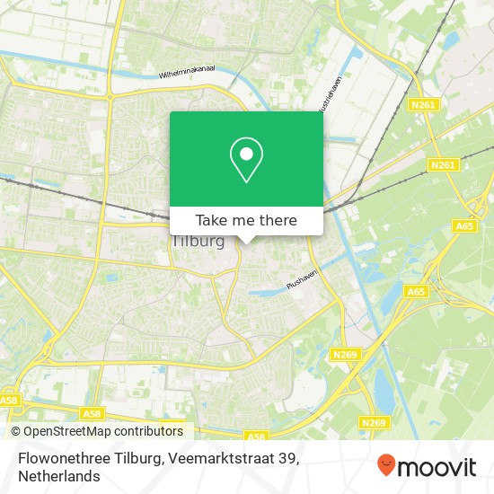 Flowonethree Tilburg, Veemarktstraat 39 map