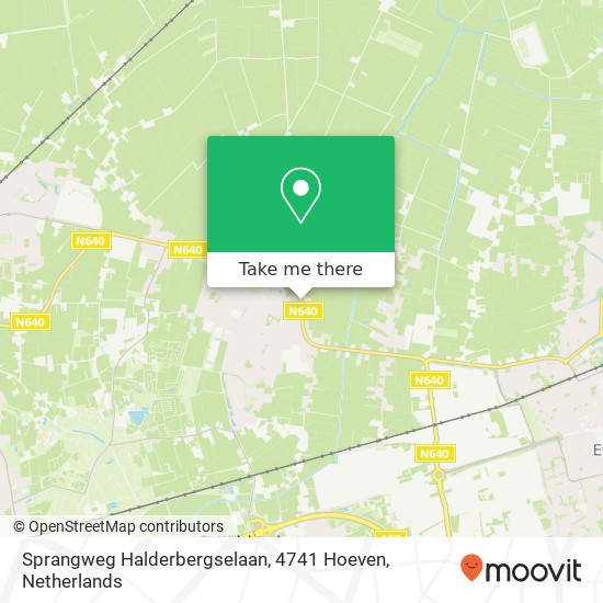 Sprangweg Halderbergselaan, 4741 Hoeven map