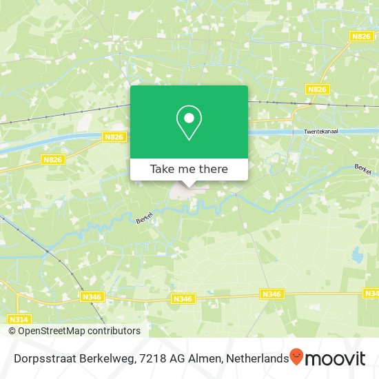 Dorpsstraat Berkelweg, 7218 AG Almen map