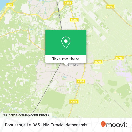 Postlaantje 1e, 3851 NM Ermelo map