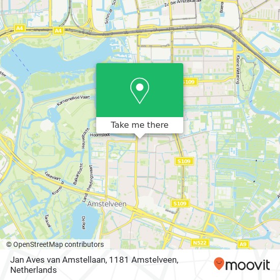 Jan Aves van Amstellaan, 1181 Amstelveen map