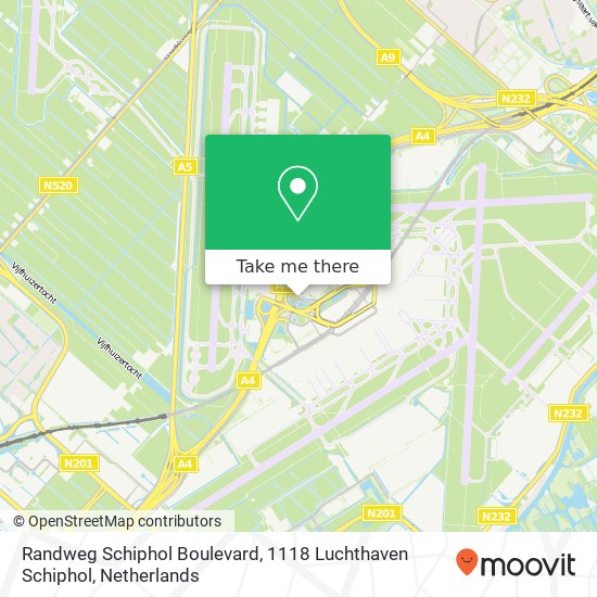 Randweg Schiphol Boulevard, 1118 Luchthaven Schiphol Karte