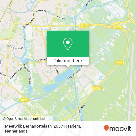 Meerwijk Bernadottelaan, 2037 Haarlem Karte