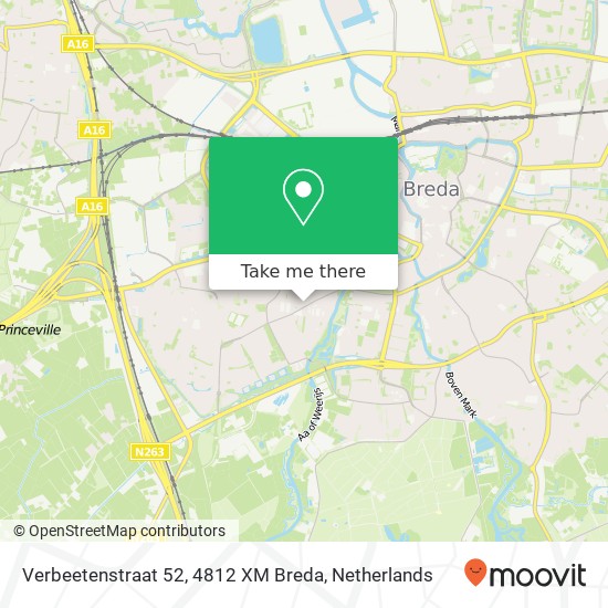 Verbeetenstraat 52, 4812 XM Breda map