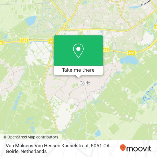 Van Malsens Van Hessen Kasselstraat, 5051 CA Goirle Karte