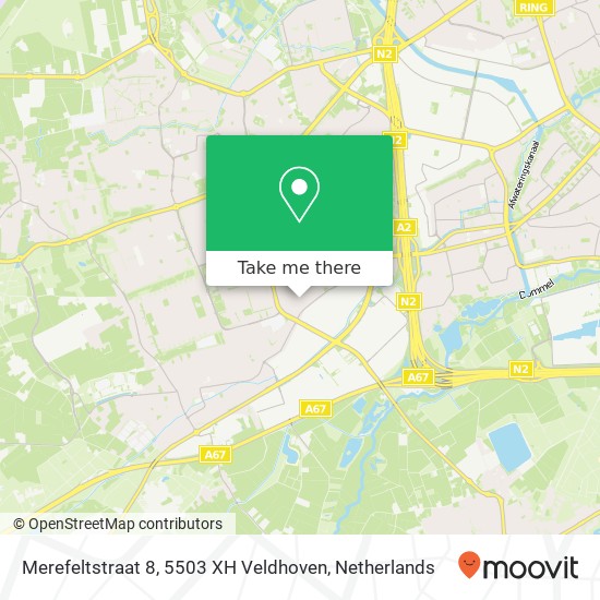 Merefeltstraat 8, 5503 XH Veldhoven map