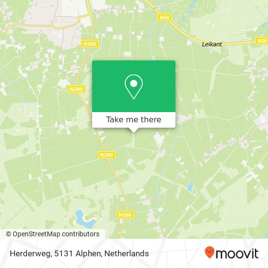 Herderweg, 5131 Alphen Karte