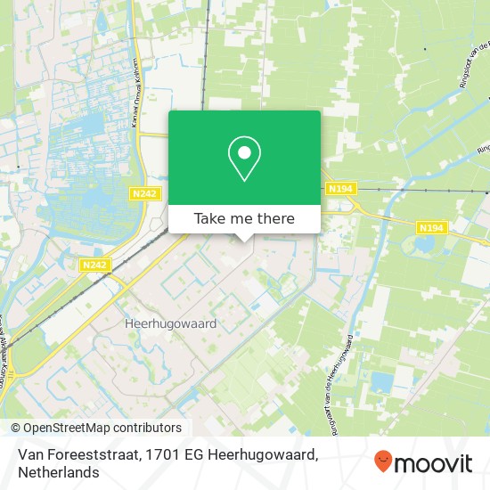 Van Foreeststraat, 1701 EG Heerhugowaard map