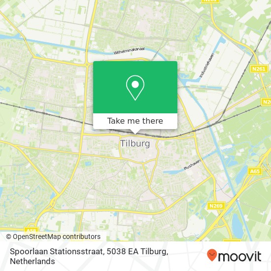 Spoorlaan Stationsstraat, 5038 EA Tilburg Karte