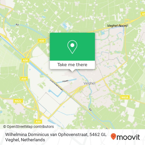 Wilhelmina Dominicus van Ophovenstraat, 5462 GL Veghel Karte