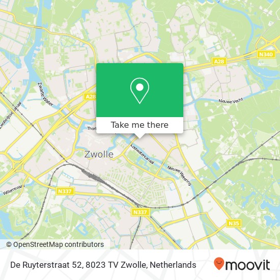 De Ruyterstraat 52, 8023 TV Zwolle map