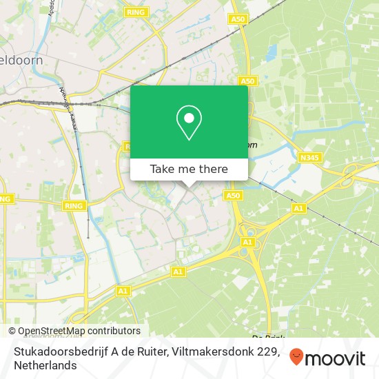 Stukadoorsbedrijf A de Ruiter, Viltmakersdonk 229 map