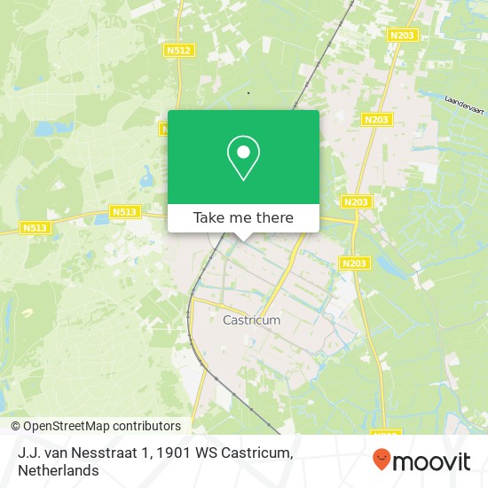 J.J. van Nesstraat 1, 1901 WS Castricum map