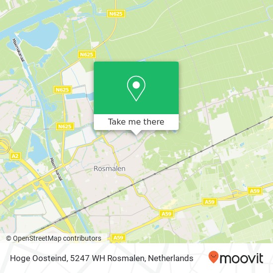 Hoge Oosteind, 5247 WH Rosmalen Karte