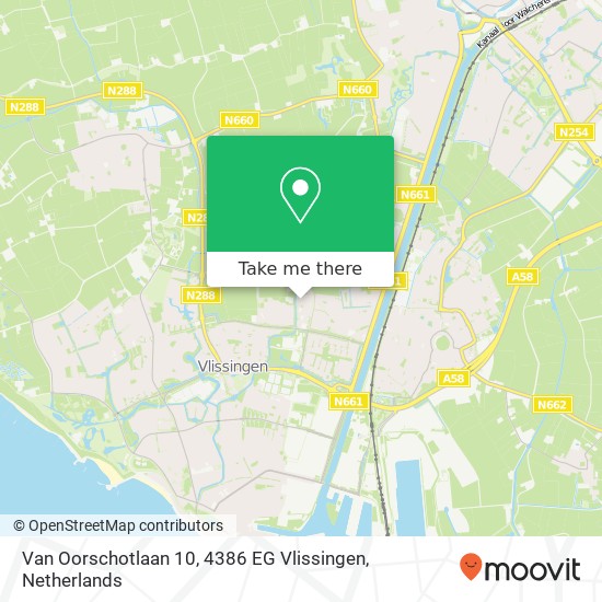 Van Oorschotlaan 10, 4386 EG Vlissingen map