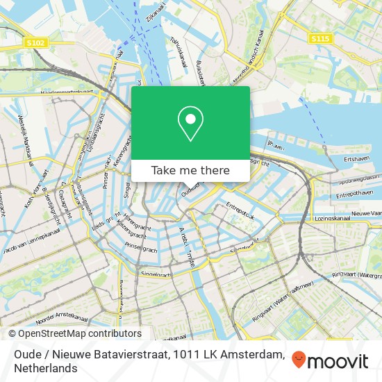 Oude / Nieuwe Batavierstraat, 1011 LK Amsterdam Karte