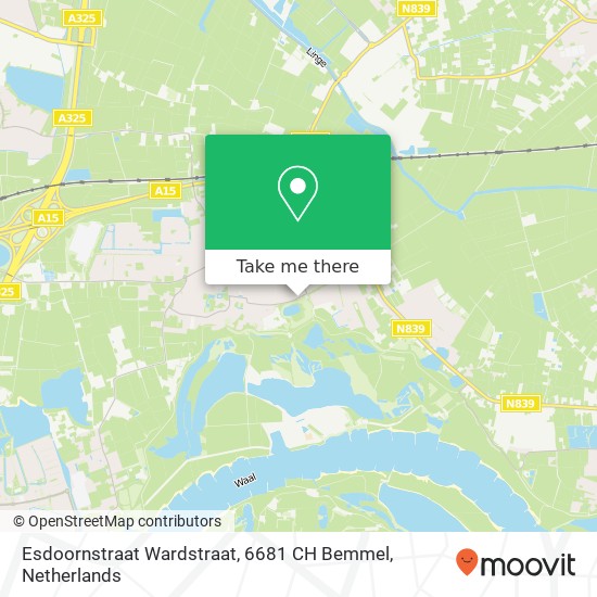 Esdoornstraat Wardstraat, 6681 CH Bemmel Karte