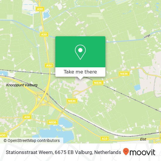 Stationsstraat Weem, 6675 EB Valburg map