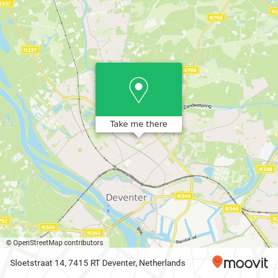 Sloetstraat 14, 7415 RT Deventer map