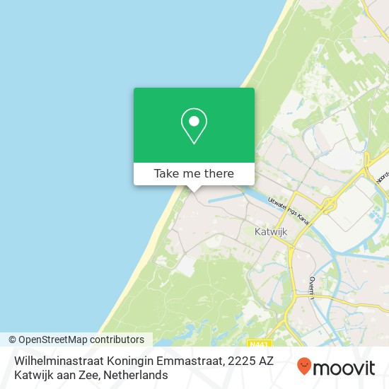 Wilhelminastraat Koningin Emmastraat, 2225 AZ Katwijk aan Zee map