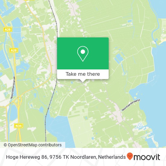 Hoge Hereweg 86, 9756 TK Noordlaren Karte