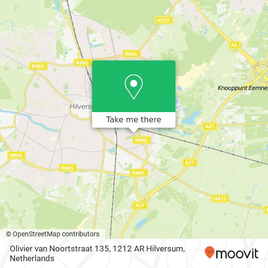 Olivier van Noortstraat 135, 1212 AR Hilversum map