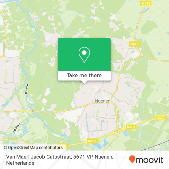 Van Maerl Jacob Catsstraat, 5671 VP Nuenen map