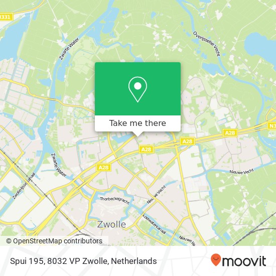 Spui 195, 8032 VP Zwolle map